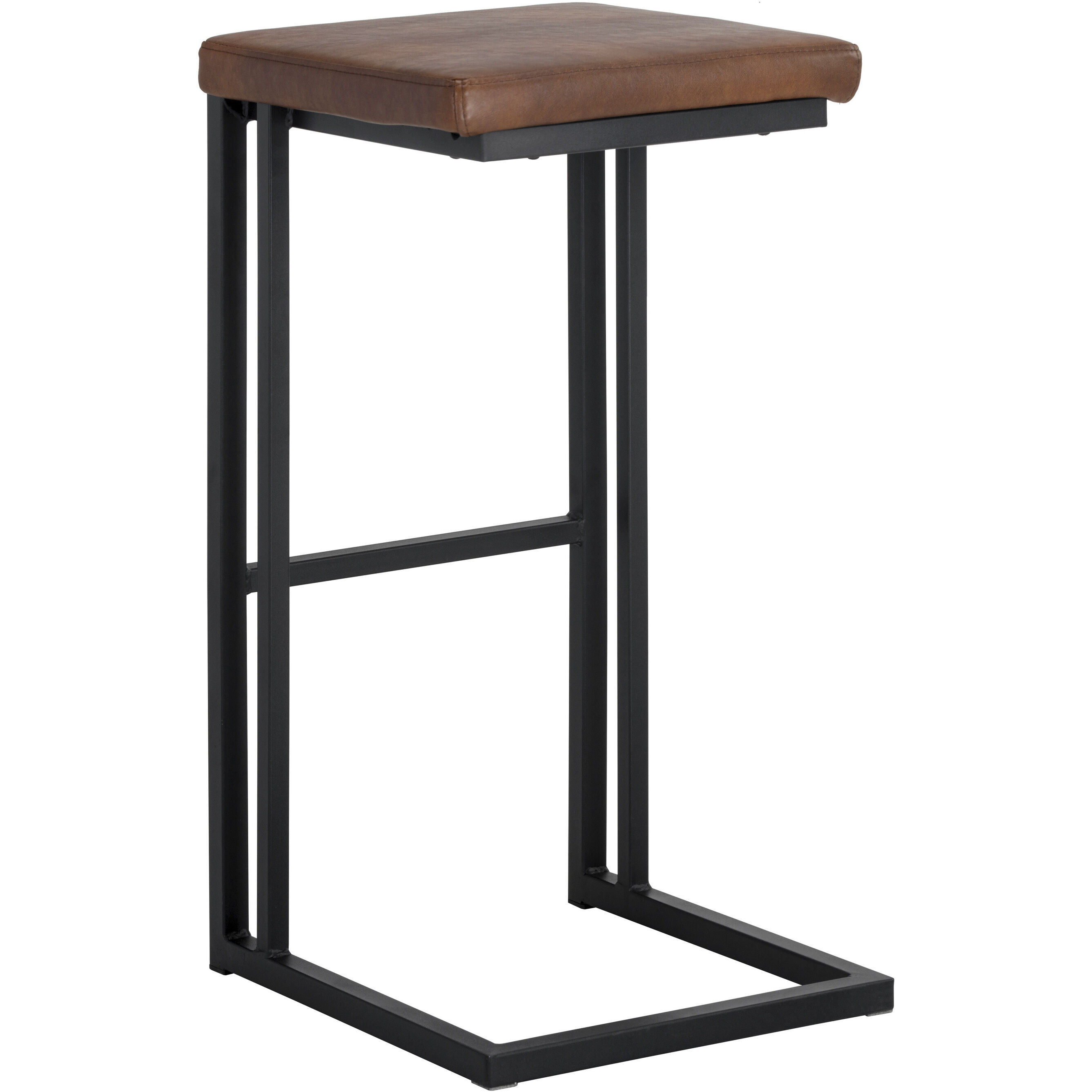 Boone 30 inch Black / Bravo Cognac Barstool, Set Of 2